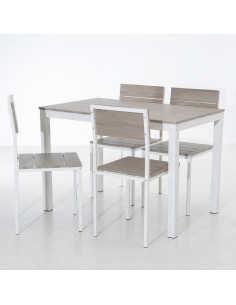 MESA + 4 SILLAS SOBE TAUPE 2