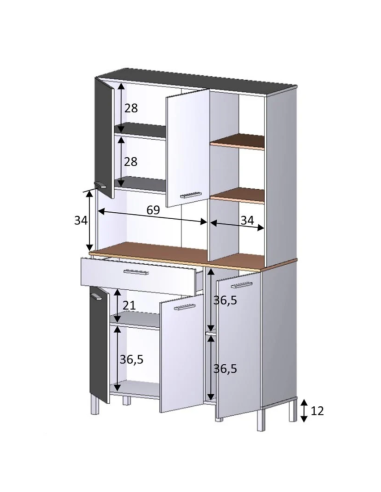 MUEBLE AUXILIAR COCINA KIRA