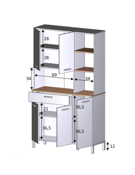 MUEBLE AUXILIAR COCINA KIRA