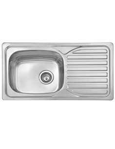 FREGADERO 1 SENO + ESCURREPLATOS INOX VIENA