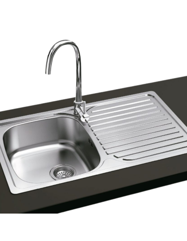 FREGADERO 1 SENO + ESCURREPLATOS INOX VIENA