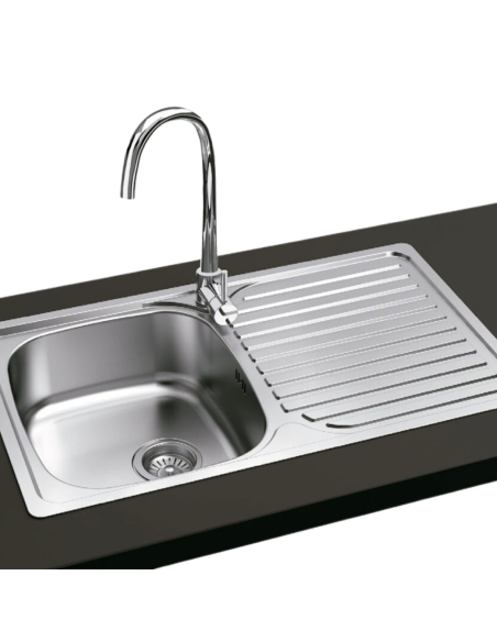 FREGADERO 1 SENO + ESCURREPLATOS INOX VIENA