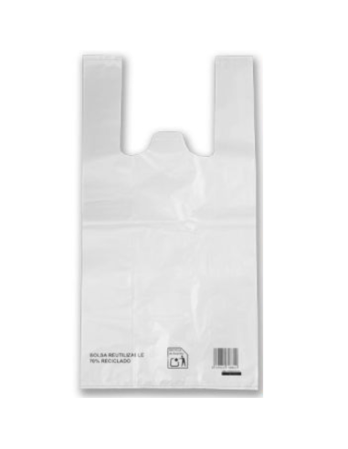 BOLSA CAMISETA REUTILIZABLE BLANCO