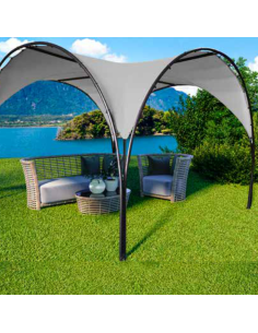 PÉRGOLA REDONDEADA 3,7x3,7 GRIS 2