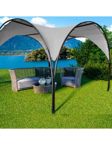 PÉRGOLA REDONDEADA 3,7x3,7 GRIS