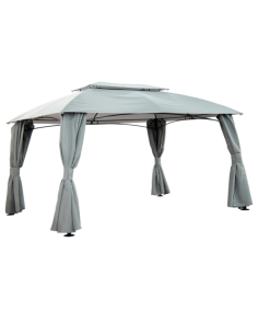 PÉRGOLA 3x4 CORTINAS GRIS