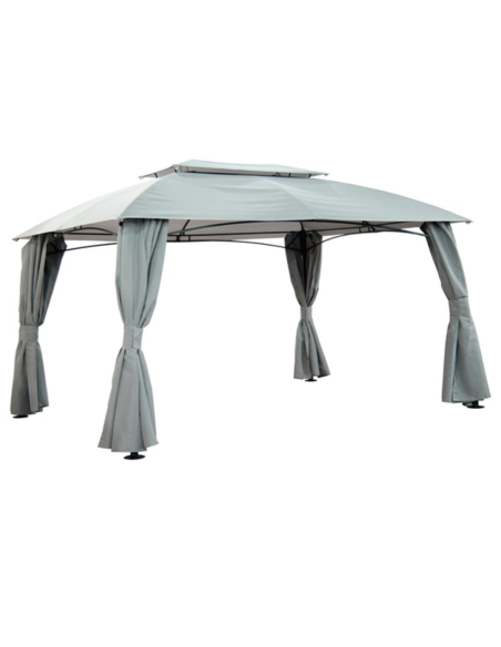 PÉRGOLA 3x4 CORTINAS GRIS