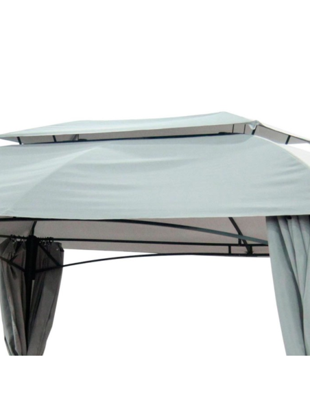PÉRGOLA 3x4 CORTINAS GRIS