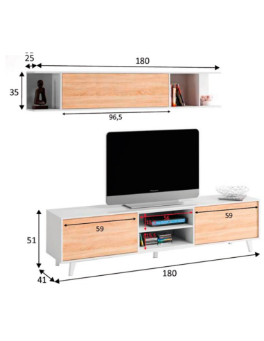 MUEBLE SALÓN TV + ESTANTE ZAIKEN