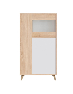 VITRINA SALÓN ROBLE/BLANCO