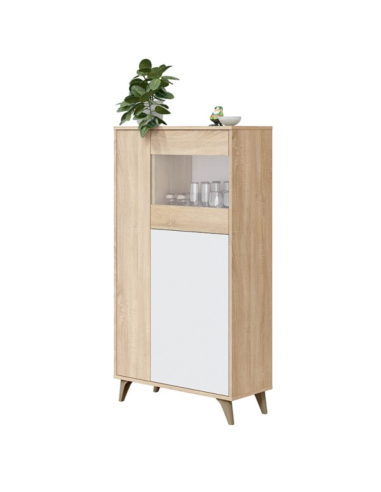 VITRINA SALÓN ROBLE/BLANCO