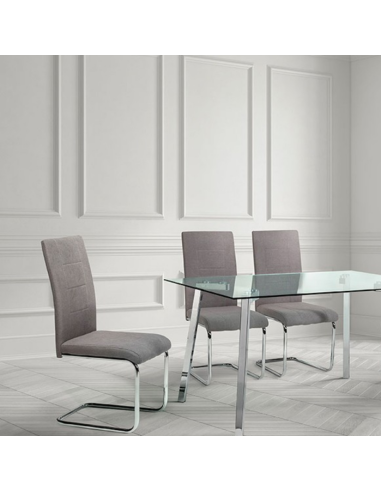 SILLA COMEDOR GRIS