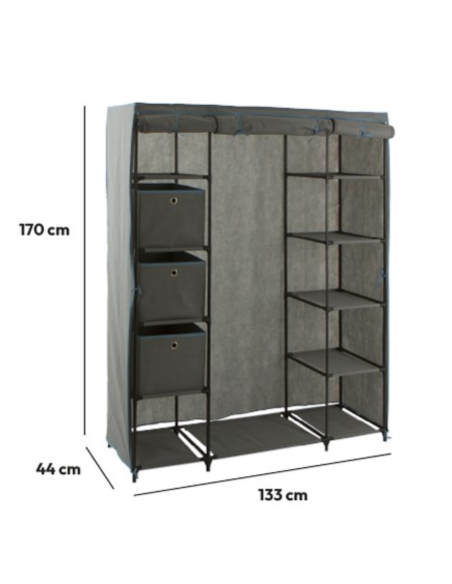 ARMARIO TELA GRIS 170x135x45