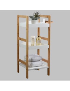 ESTANTERÍA BAÑO BLANCO/MADERA 2