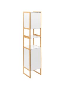 COLUMNA BAÑO BLANCO/MADERA BAMBÚ