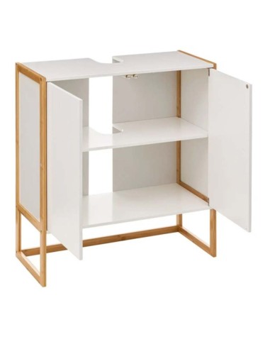 MUEBLE BAÑO BAJO LAVABO BLANCO/MADERA