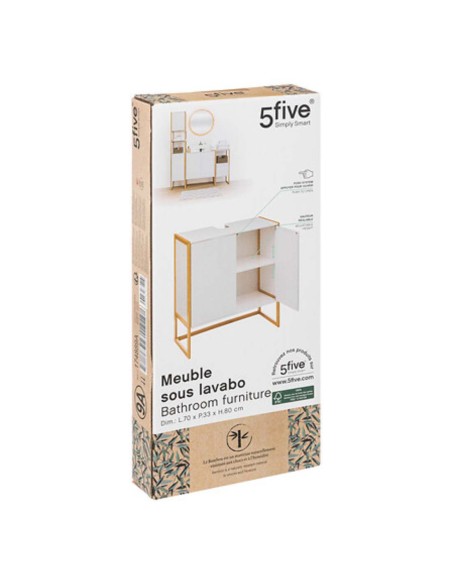 MUEBLE BAÑO BAJO LAVABO BLANCO/MADERA