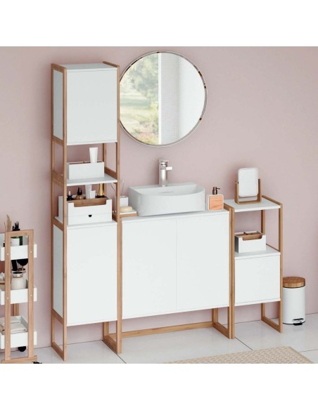 ESTANTERÍA BAÑO BLANCO/MADERA