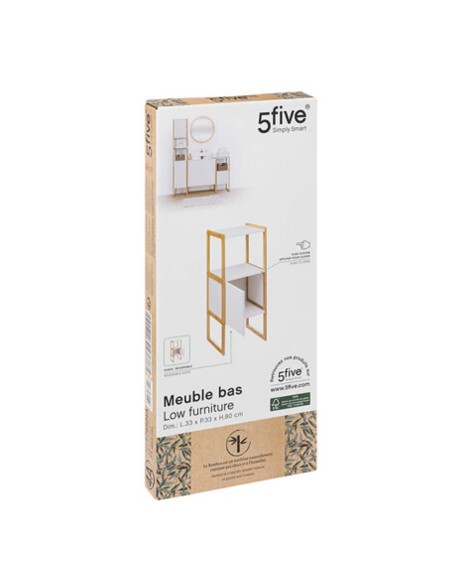 ESTANTERÍA BAÑO BLANCO/MADERA