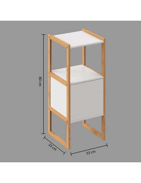 ESTANTERÍA BAÑO BLANCO/MADERA
