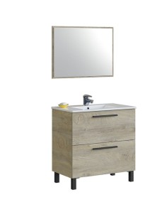 MUEBLE BAÑO + ESPEJO 80 ROBLE ALASKA
