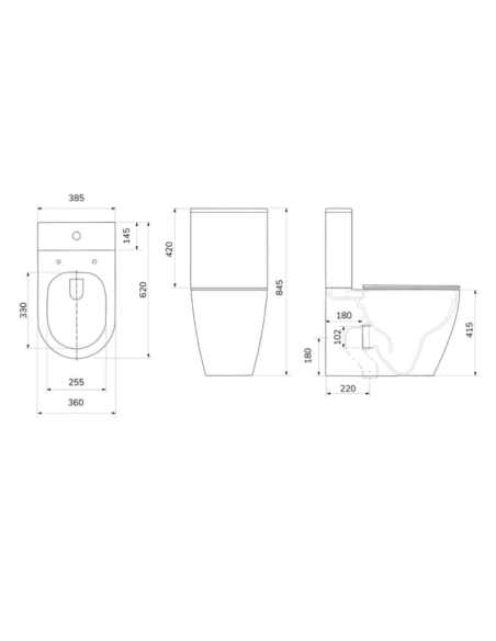 WC SANITARIO PACK SALIDA DUAL BLANCO