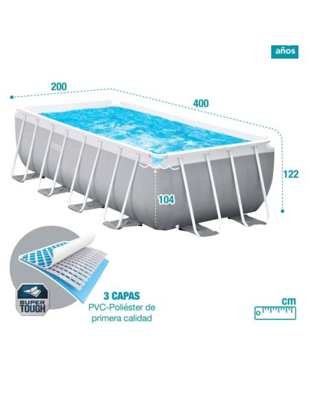 PISCINA RECTANGULAR 400x200 cm.INTEX