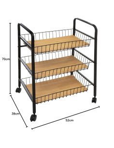 VERDULERO METAL NEGRO/ MADERA 2