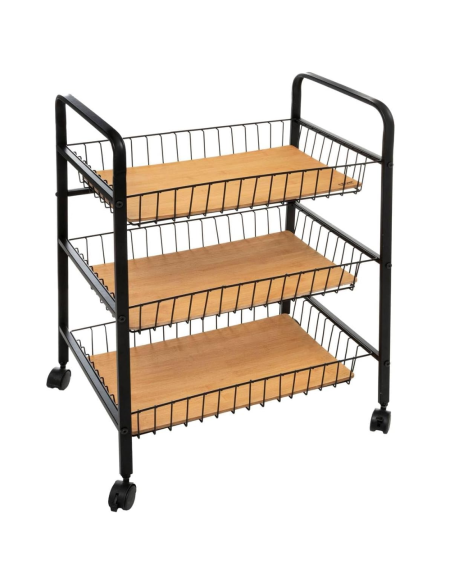 VERDULERO METAL NEGRO/ MADERA