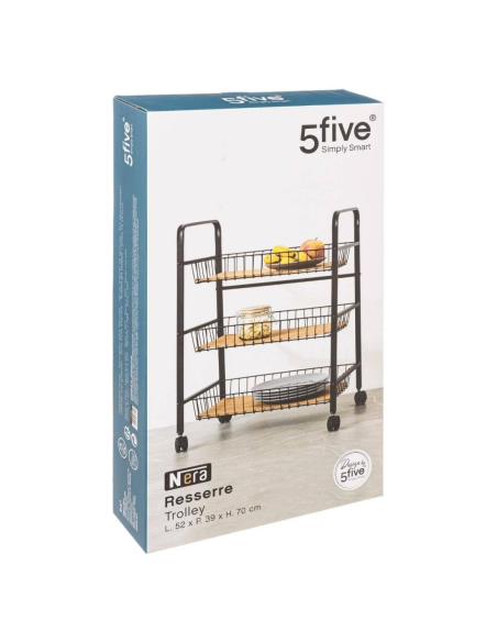 VERDULERO METAL NEGRO/ MADERA