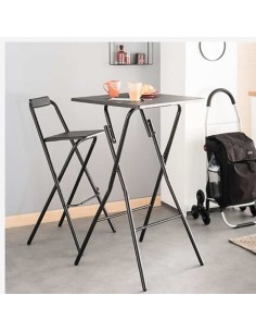 TABURETE ALTO PLEGABLE NEGRO 2