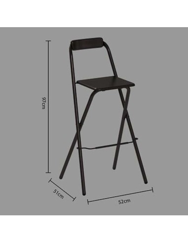 TABURETE ALTO PLEGABLE NEGRO