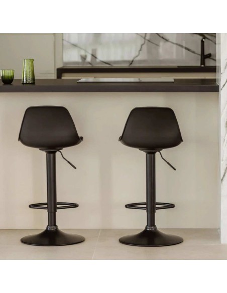 TABURETE ALTO REGULABLE NEGRO