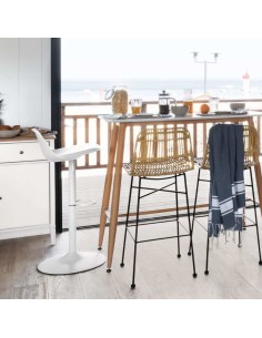 TABURETE ALTO REGULABLE BLANCO 2