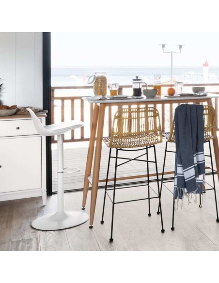 TABURETE ALTO REGULABLE BLANCO