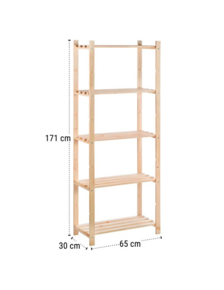 ESTANTERÍA ALISTONADA PINO MACIZO 171x65x30