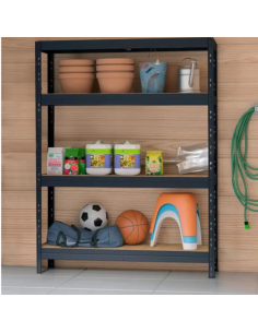 ESTANTERÍA METAL/MDF SUPERLINE 4 ESTANTES 180x120x45 2