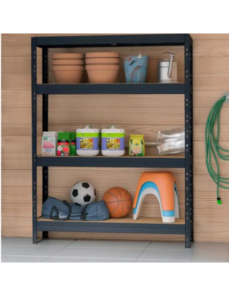 ESTANTERÍA METAL/MDF SUPERLINE 4 ESTANTES 180x120x45