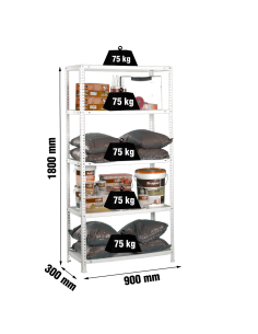 ESTANTERÍA METAL 5 BALDAS BLANCO 180x90x30 2