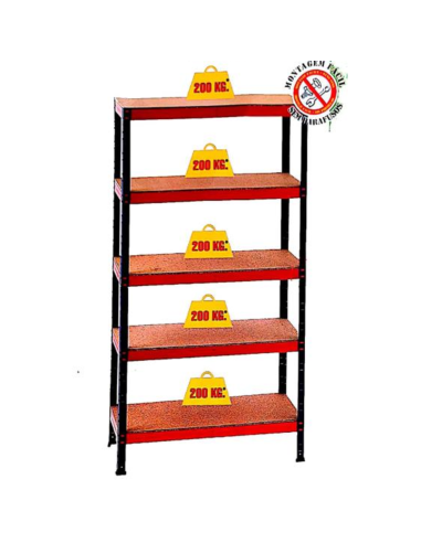 ESTANTERÍA METAL/MDF 5 BALDAS 197x100x50