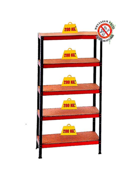 ESTANTERÍA METAL/MDF 5 BALDAS 197x100x50