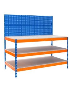 BANCO TRABAJO METAL/MDF 3 BALDAS