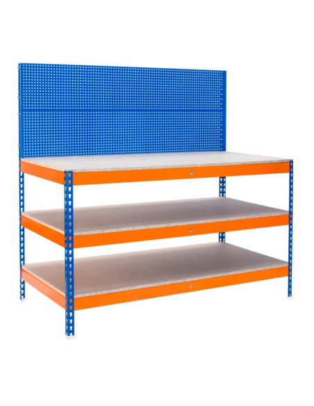 BANCO TRABAJO METAL/MDF 3 BALDAS