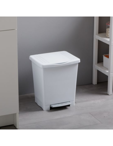 CUBO BASURA PEDAL MILlENIUM BLANCO 25 L.