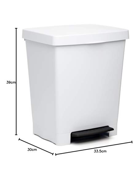 CUBO BASURA PEDAL MILlENIUM BLANCO 25 L.