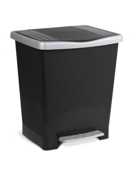 CUBO BASURA PEDAL MILlENIUM NEGRO 25 L.