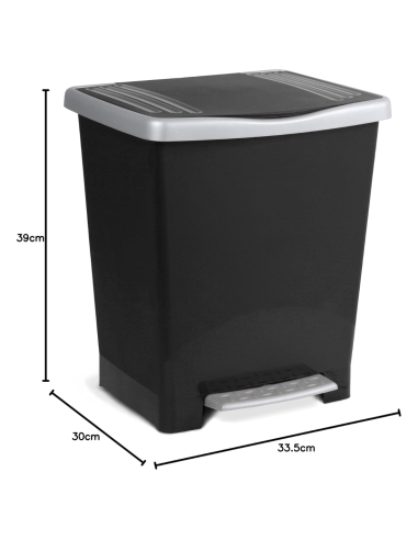 CUBO BASURA PEDAL MILlENIUM NEGRO 25 L.