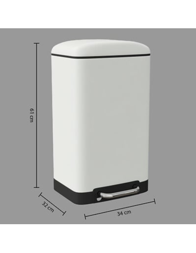 CUBO PEDAL METAL BLANCO 30 L.