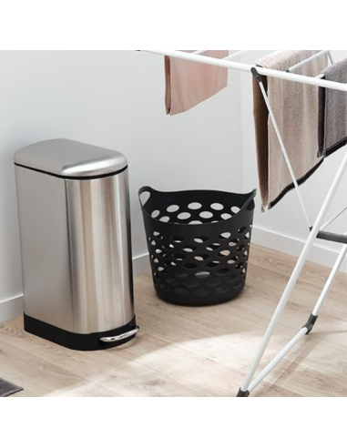 CUBO PEDAL SLIM METAL INOX 30 L.