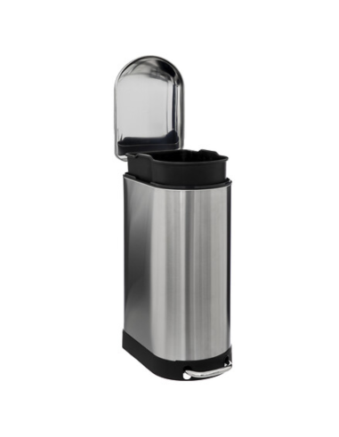 CUBO PEDAL SLIM METAL INOX 30 L.